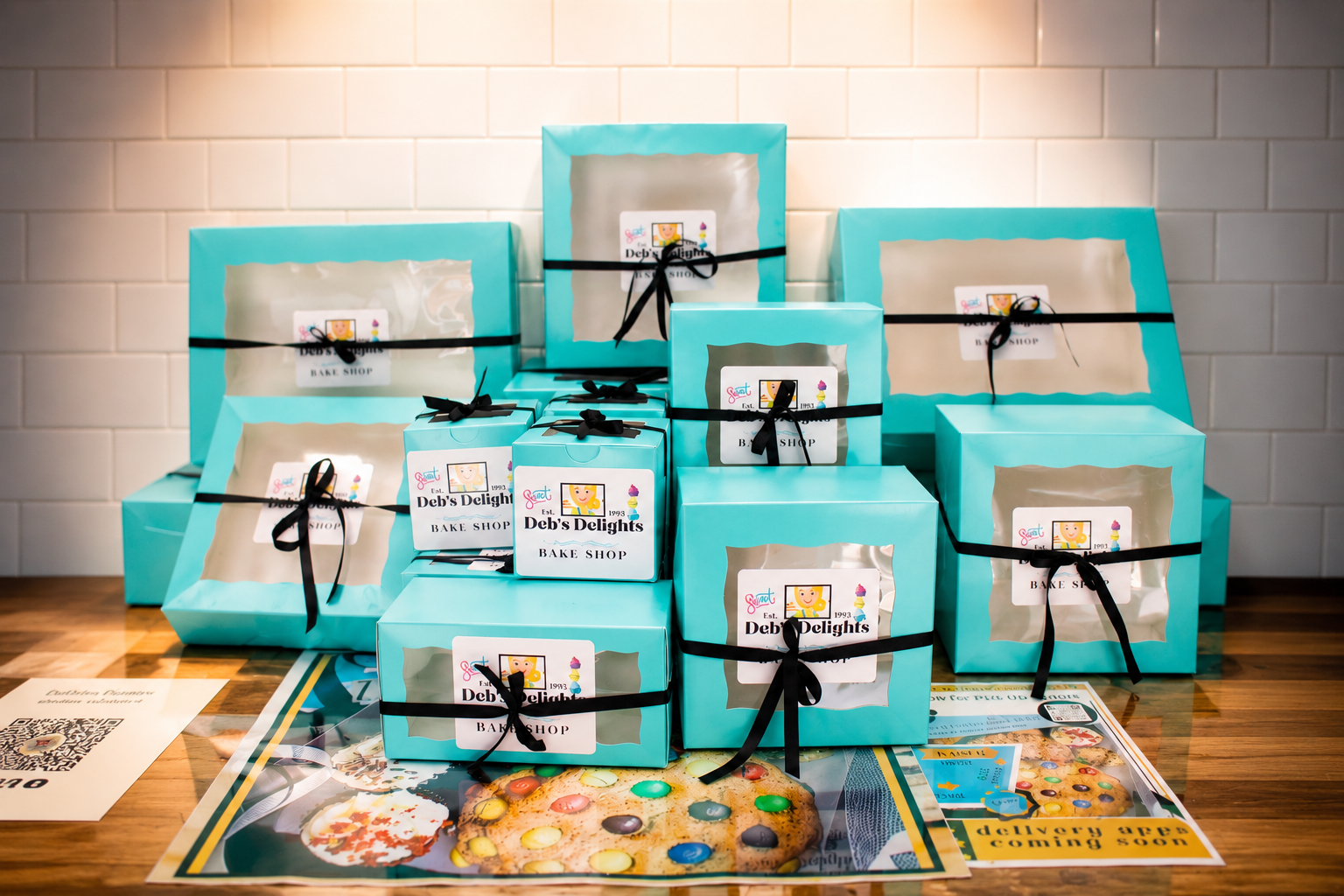 Stack of signature Tiffany Blue gift boxes